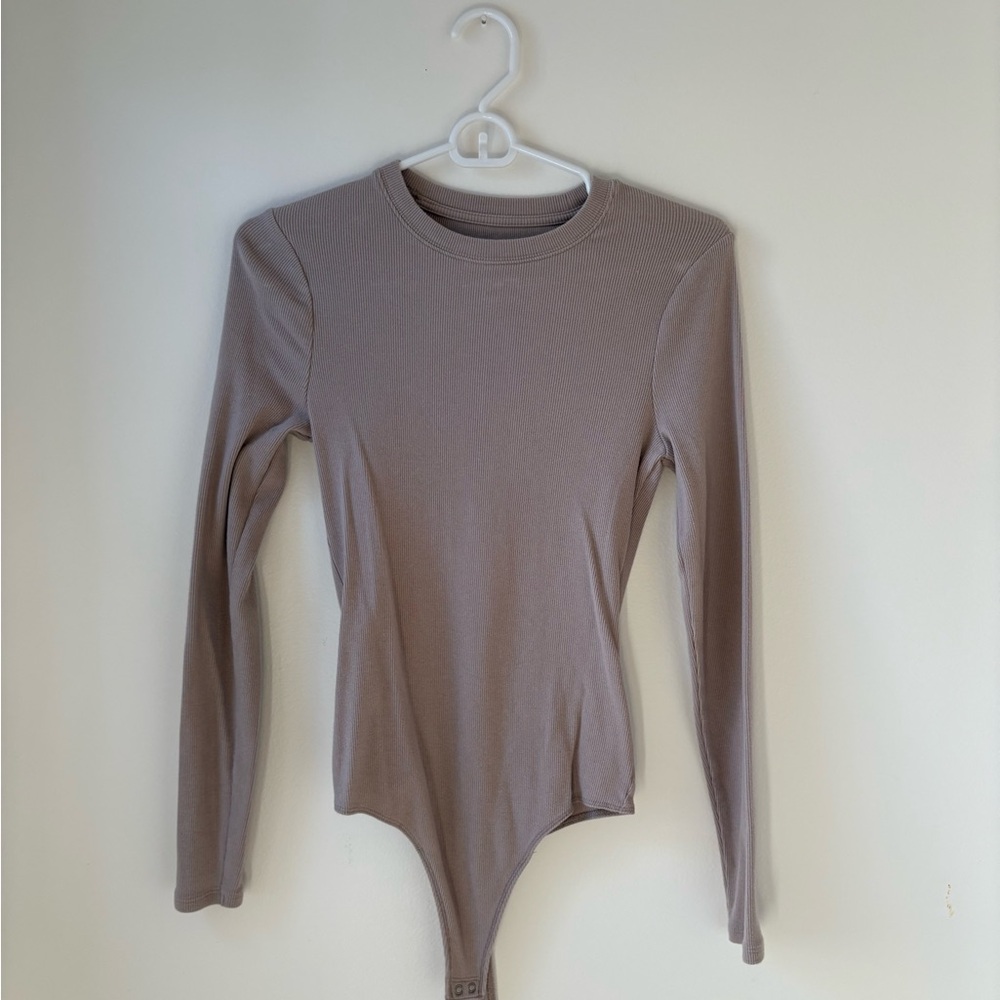 Long Sleeve Taupe Bodysuit